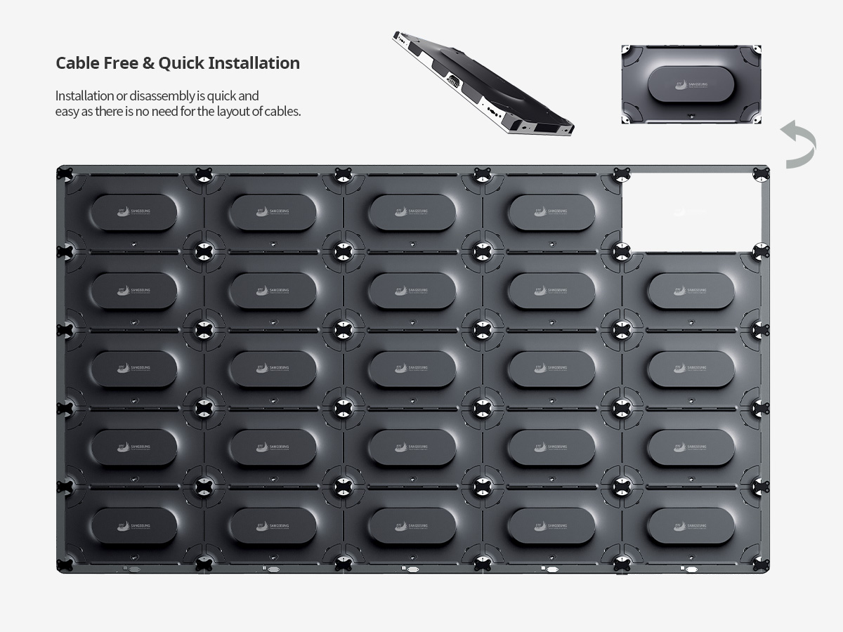 Cable Free & Quick Installation. Installation or disassembly is quick and easy as there is no need for the layout of cables. 